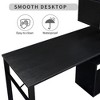 LIVAREEmlen Home Office Computer Desk L-Shaped Corner Table, Rotating Computer Table with 5-Tier Bookshelf, Lockable Casters (Black) - 4 of 4