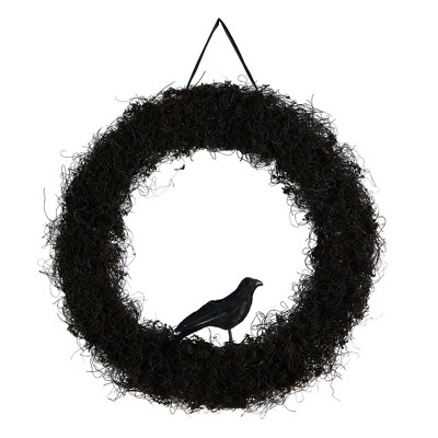Nearly Natural 30” Halloween Black Raven Twig Wreath