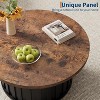 Acekool Modern Round Coffee Table, Fluted Mushroom Shape, MDF Top, Black Metal Base, 31.9", Easy Assembly - 4 of 4