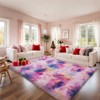 Rainbow Tie-Dyed Shag Area Rug, Ultra Soft 1.7" Thick, Non-Slip Backing, 100% Polyester - 2 of 4