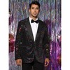 Lars Amadeus Men's Peak Lapel Prom Party Plaid Shining Sequin Blazer - 2 of 4