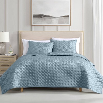 Riverbrook Home 3pc Queen Noble Tencel Coverlet Set Sky Blue: Woven Lyocell Bedding, Machine Washable