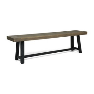 GDFStudio Foster Outdoor 63" Acacia Wood Bench - 1 of 4