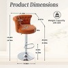 Set of 2 Velvet Swivel Bar Stools,Adjustable Counter Stools with Tufted Back,Chrome Base and Nailhead Trim for Kitchen Island-Maison Boucle - 4 of 4
