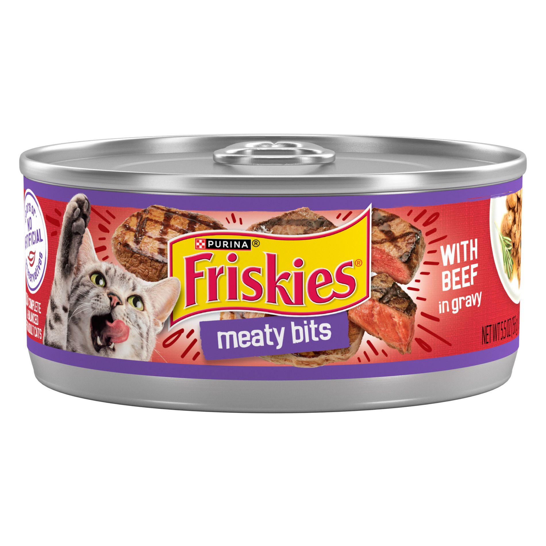 Purina Friskies Meaty Bits with Beef In Gravy Wet Cat Food - 5.5oz