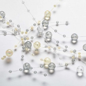 Gray & Ivory Beaded Garland Multicolor 3"H - 1 of 2