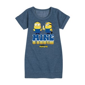 Girls' - Despicable Me Minions - Mine Mine Mine Graphic Short Sleeve Fleece Dress - 1 of 4