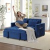 Bestier Multi-functional Sofa Bed with Cup Holder and USB Port, Blue - 2 of 4