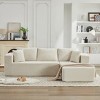 106" Modern Corduroy Deep Seat Modular Sectional Sofa with Right Facing Chaise, Cloud-Style Couch for Living Room or Apartments–The Pop Home - 4 of 4