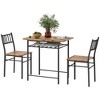 HOMCOM 3-Piece Small Dining Table Set, Kitchen Table and Chairs with Built-in Storage Rack and Steel Frame - image 4 of 4