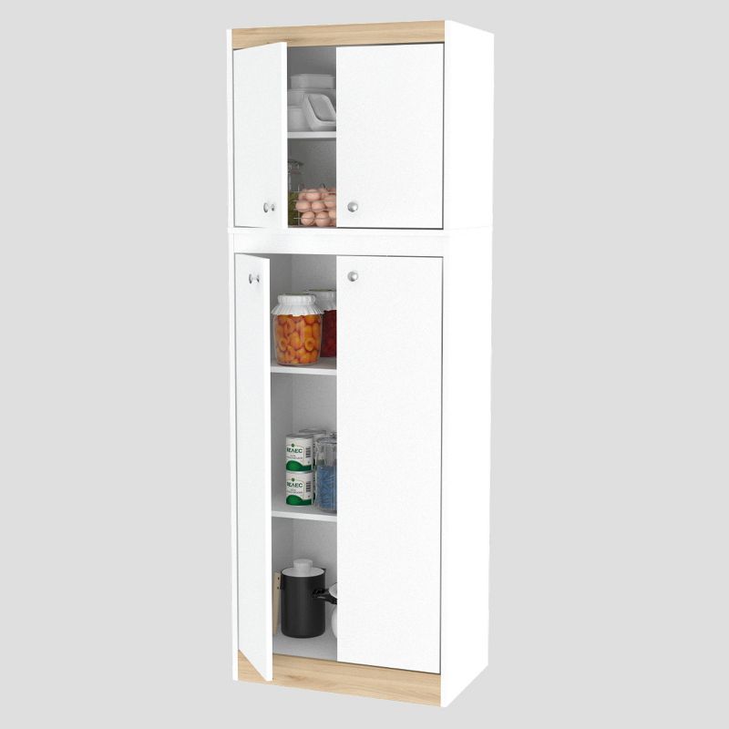 4 Doors Kitchen Storage Cabinet White/Oak - Inval, 4 of 10