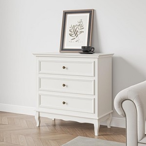 Heynemo Dresser for Bedroom, Modern 3 Drawer Dresser with Solid Wood Legs and Painted Finish, Ideal for Living Room, Nursery, Hallway - 1 of 4
