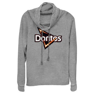 Juniors Womens Doritos Triangle Logo Cowl Neck Sweatshirt - 1 of 4