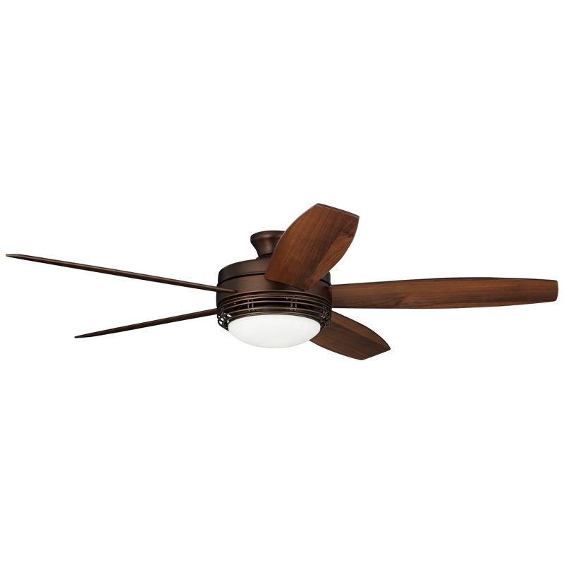 60" Casa Vieja Province Modern Indoor Outdoor Ceiling Fan with Light LED Remote Oil Brushed Bronze Dark Walnut Opal Glass Damp Rated for Patio House, 3 of 11