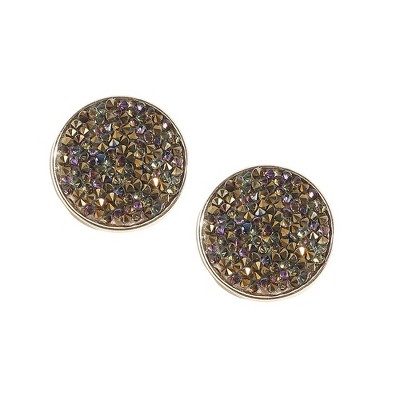 SOHI Women's Antique Gold Embellished Cluster Circular Stud Earrings