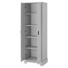 Storage Cabinet with Two Doors for Bathroom, Office, Adjustable Shelf, MDF Board, Grey - 4 of 4
