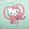 Hello Kitty Puff Print Character With Bow & Heart Women's Light Green Crew Neck Short Sleeve T-shirt - 4 of 4