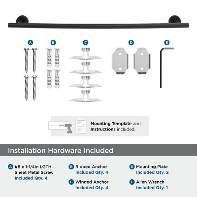 Matte Black Stainless Steel 24-inch Wall Mounted Towel Bar