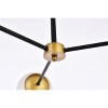 Elegant Lighting Briggs 32 inch pendant in black and brass with white shade - 4 of 4