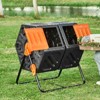 VEVOR Compost Bin, 37-Gal Dual Chamber Composting Tumbler, High Volume Two Rotating Chambers with 2 Sliding Door and Steel Frame, BPA Free Composter - 2 of 4