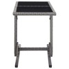 vidaXL Patio Table, Anthracite 43.3"x20.9"x28.3" Glass and Poly Rattan - 3 of 4