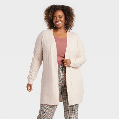 Women's Layering Cardigan - Ava & Viv™ Oatmeal 4X