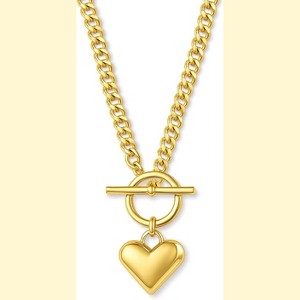 Tiny Heart Pendant Necklace 18K Gold Silver Plated Valentine Jewelry - 1 of 4