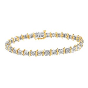 Haus of Brilliance Silver 1.0 Cttw Diamond S-Curve Link Miracle-Set Tennis Bracelet - 1 of 4