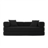 Convertible 3-Seat Sofa Bed, Modular Fold-Out Couch with Corduroy Fabric and Removable Backrest, King Size Sofa for Living Room & Bedroom - 3 of 4