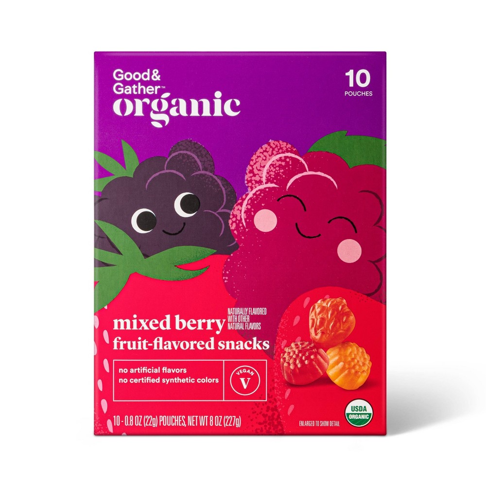 Organic Mixed Berry Fruit Snacks - 8oz/10ct - Good & Gather&trade;