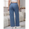 INSPIRE CHIC Women's Maternity Jeans Elastic Waist Wide Leg Long Loose Pregnancy Denim Pants with Pockets - 4 of 4