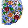 Chloe Lighting Shreveport Tiffany-Glass Roses Window Panel 24" - 3 of 4