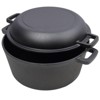 SEVOBAL Grill Cookware 2 in 1 Outdoor Oven with Skillet Lid for Versatile Cooking and Campfire Use Area, Black, 12.5"*10.2"*6.2" - 2 of 4