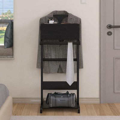Chic Crate Wooden Garment Rack with Shelves, Freestanding Clothes Rack for Hanging & Storage in Bedroom or Entryway