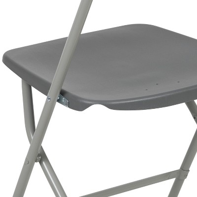 Gray Metal Armless Folding Chairs - Set of 2