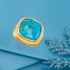 Ross-Simons Turquoise and 0.70 ct. t.w. White Zircon in 18kt Gold Over Sterling - 4 of 4