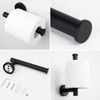 Itopfox 2 Piece Matte Black Stainless Steel Bathroom Hardware Set Towel Ring and Toilet Paper Holder Wall Mounted Rustproof - 4 of 4