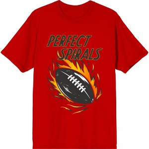 "Perfect Spirals" Flaming Football Adult Short Sleeve Tee - 1 of 2