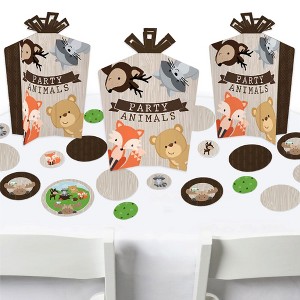 Big Dot of Happiness Woodland Creatures - Baby Shower or Birthday Party Decor and Confetti - Terrific Table Centerpiece Kit - Set of 30 - 1 of 4