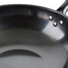 Gibson Home Stargaze 13 Inch Carbon Steel Nonstick Debossed Wok with Wood Handle in Black - 3 of 4