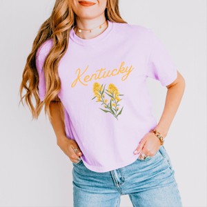 Simply Sage Market Kentucky Flower Colorful Boxy Crop Top - 1 of 4
