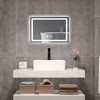 Vynxaria 15in H Smart LED Polished Crystal Bathroom Vanity Mirror Wall Mounted with Anti Fog Ideal for Small Bathrooms - 2 of 4