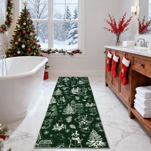 Christmas Washable Non-Slip Rug - Ultra Soft Low Pile Non-Shedding Stain-Resistant Foldable Mat,Holiday Printed Carpet for Nursery Bedroom Home Decor - 1 of 4