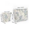 Unique Bargains Women Portable Floral Makeup Bag Light Blue 2 Pcs - 2 of 3