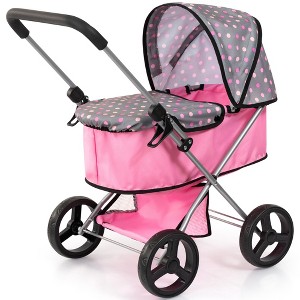Bayer Design: Doll Pram Go - Pink and Grey, Play Stroller For Dolls Up To 18" - 1 of 4
