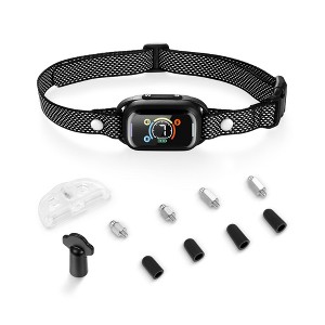 HOM Dog Bark Collar - Rechargeable Smart Dog Training Collar with 7 Barking Sensitivities & 9 Shock Intensities - IPX7 Waterproof (Black) - 1 of 4