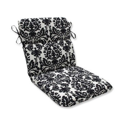 Outdoor Seat Pad/Dining/Bistro Cushion - Black/White Floral - Pillow Perfect