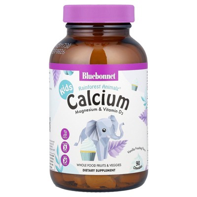 Bluebonnet Nutrition Kids, Rainforest Animalz®, Calcium Magnesium & Vitamin D3, Vanilla Frosting, 90 Chewables