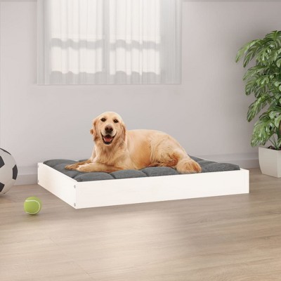 VidaXL Dog Bed White 28.1 in.x21.3 in.x3.5 in. Solid Wood Pine
