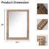 Wood Framed Wall Mirror with Beaded Edge Decorative Bathroom Vanity Mirror Farmhouse Rectangular Hanging Mirror Horizontal or Vertical-The Pop Home - 4 of 4
